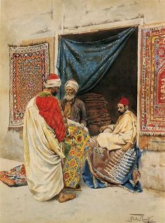 Giulio Rosati Oil Painting Repro The Carpet Merchant