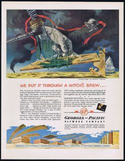 1951 Georgia Pacific GPX Plastic Faced Plywood Ad