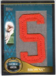 2009 Topps George Sisler Letter s Patch Browns 16 50