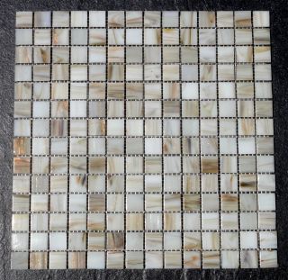 Iridescent Ivory White 12x12 Glass Tile Mosaic Sheet