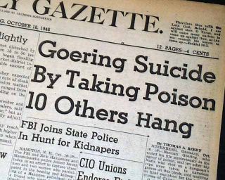  Criminals Hangings Hermann Goering Suicide 1946 Old Newspapers