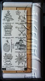 Stampin Up Fun Fast Notes Stamps Set New and UM Christmas Birthday