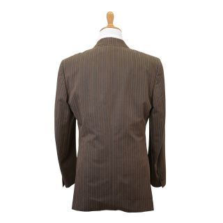 Gianfranco Ferre Brown Wool Striped Three Piece Suit US 46 EU 56