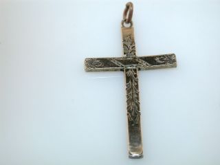 Vintage Etched Gold Filled Cross Pendant