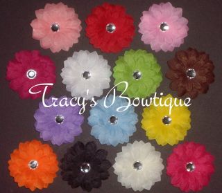 14 Gerbera Daisy Mini Flowers Hair Clips Bows 2 Girls Baby Toddlers