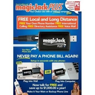 MagicJack PLUS (NEW   FACTORY SEALED)  Unregistered  1st year service