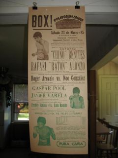 1985 ANTONIO BENITES vs RAFAEL ALONZO Vintage Boxing Poster MEXICO