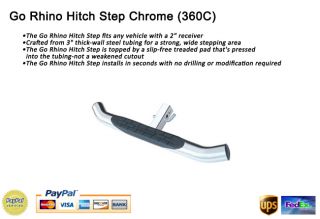 Go Rhino Trailer Rear Hitch Step Bumper Guard Chrome