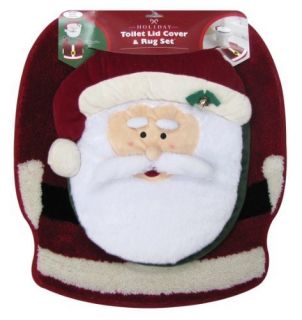 Ginsey Home Solutions Santa Jingle Bell Toilet Seat Topper and Contour