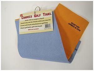 Chamois Golf Towels Blue and Yellow Towel w Clip New