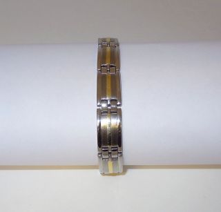 Aurafin Designer Italy 18K Gold Stainless Bracelet