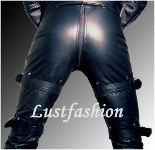 Gay Leather Pants Black Lockable Leather Trousers NÈW