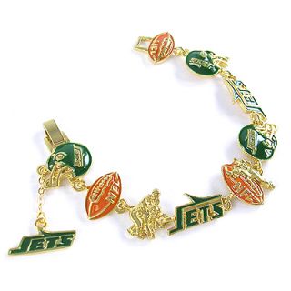 NFL Football New York Jets Gold Charm Bracelet