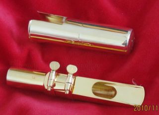 Gold Plated Metal Baritone Saxophone Mouthpiece Sz 5 9