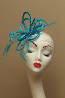 New Turquoise Fascinator Wedding Races Hat Choose Any Colour Satin