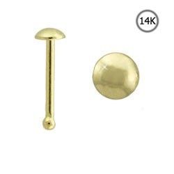 14k Solid Gold Nose Pin Bone Stud Studs Ring Disc