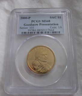 2000 P Sacagawea Goodacre Specimen Dollar PCGS MS 68