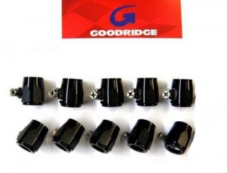 Goodridge Black Anodised 3 8 5 16 Hose Clamps 10 Pack for Harley Oil