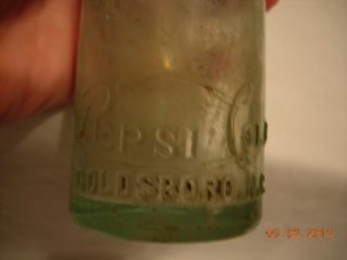  Retro Old Green Glass Bottle Pepsi Cola Soda 6 oz Goldsboro