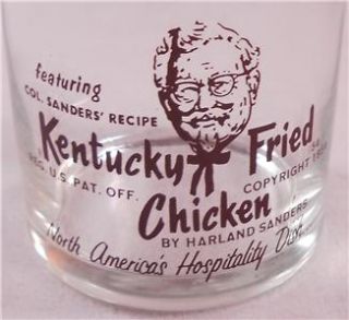1950s Vintage KFC Kentucky Fried Chicken Restaurant Glass   Colonel