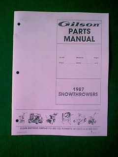GILSON MODEL ST624 55258 SNOWTHROWER PARTS MANUAL