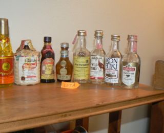  15 Miniature Whiskey Bottles Minis Liquor Gin Tequila Rum B B