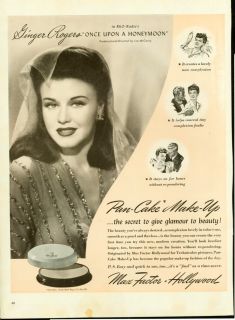 Ginger Rogers For Max Factor ,Pan Cake Make Up,Once Upon A Honeymoon