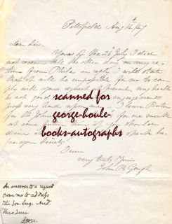 John Bartholomew Gough Letter 1847 American Author