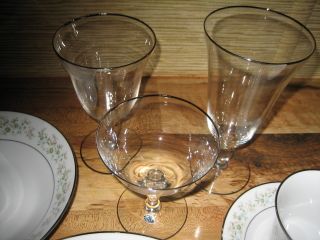 Crystal Stemware Glasses by Glastonbury Lotus Prelude Pattern 23pcs