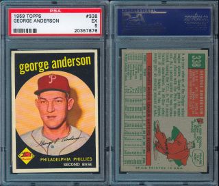 1959 Topps 338 George Sparky Anderson Rookie PSA 5 7876