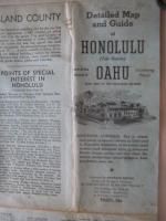 34x21 Hawaii Street Map 1944 Honolulu Oahu Islands