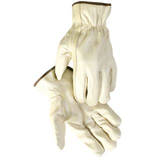 Cow Grain Soft White Leather Driving Gloves Large 12 Pack