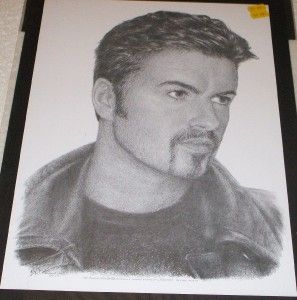  Pencil Drawing by Jonathan Wood of The Pop Idol George Michael
