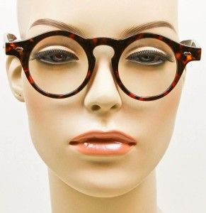 Round Tortoise Glasses Clear Lens Retro Style Nerd Eyeglasses Frames
