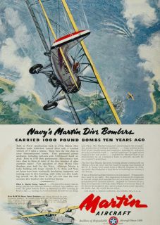 1941 Ad WWII Navy Martin Dive Bomber Aircraft Airplane   ORIGINAL