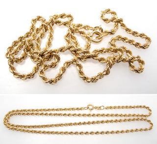  18K Yellow Gold Rope Chain 19 5 Fine Estate Jewelry 15 7 Grams