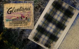 Glentana Mohair Wool Plaid Scarf
