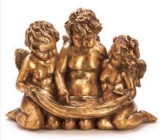 Gold Cherub Angel Statue Figurine