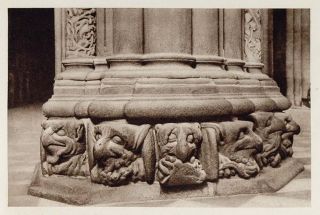 1928 Carving Cathedral Santiago de Compostela Spain   ORIGINAL