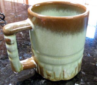 Frankoma Mayan Aztec Prairie Green Cup Red Sapulpa Clay Pottery 1950s