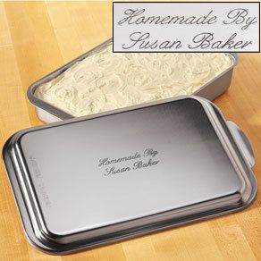 Personalized Cake Pan Handmade by Label Engraved 13 x 9