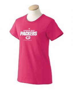 Green Bay Packers Womens T Shirt New Light Pink and Hot Pink Available
