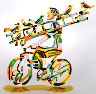 David Gerstein Bicycle Metal Sculpture Ladder Man