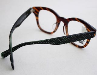 Tortie Amber Zebra Blackish Green Eyeglass Frame Optical Vintage Retro