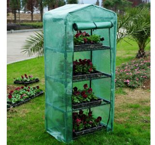 New 4 Tier Portable Backyard Greenhouse Grow Plants Seedling Hot House