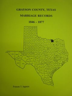 Grayson County Texas TX Marriage Records Genealogy