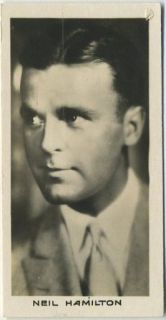 Neil Hamilton Vintage 1929 Godfrey Phillips Cinema Stars Tobacco Card