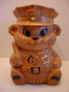  police chief bear cookie jar jen n greg s auctions thanks for looking