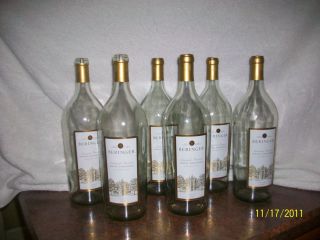 Lot of 6 Empty Large 1 5 Liter Clear Wine Bottles Crafts Candle Wine
