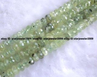 Natural Green Grossular Garnet Roundel Faceted Beads 15 4x6 5x8